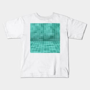 Abstract Square Turquoise Kids T-Shirt